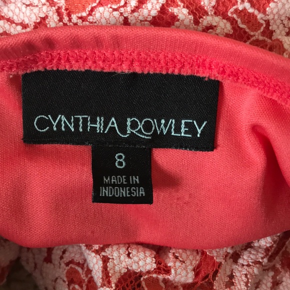 Summery Cynthia Rowley pink and white floral lace sun dress, sz 8 - Picture 4 of 5